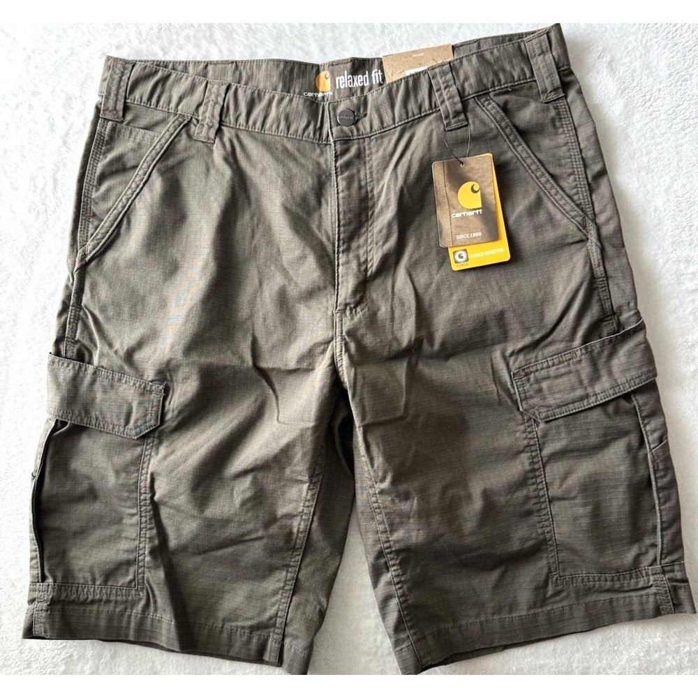 NWT Carhartt Shorts Mens 36 Olive Green Force Broxton Cargo Ripstop Relaxed Fit